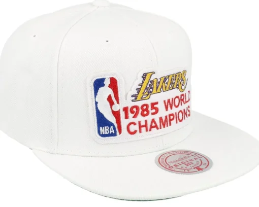 Clearance Mitchell & Ness Los Angeles Lakers Champs White Snapback -