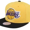 Snapback-Mitchell & Ness Los Angeles Lakers Core Basics Gold/Black Snapback -