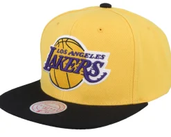 Snapback-Mitchell & Ness Los Angeles Lakers Core Basics Gold/Black Snapback -