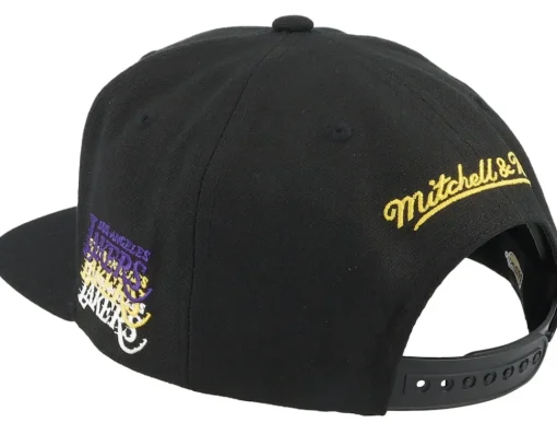 Snapback-Mitchell & Ness Los Angeles Lakers Drop It Black Snapback -