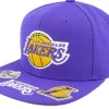 Snapback-Mitchell & Ness Los Angeles Lakers Front Face Purple Snapback -