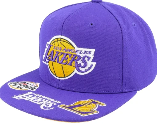 Snapback-Mitchell & Ness Los Angeles Lakers Front Face Purple Snapback -