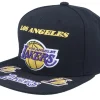 Snapback-Mitchell & Ness Los Angeles Lakers Front Loaded Black Snapback -