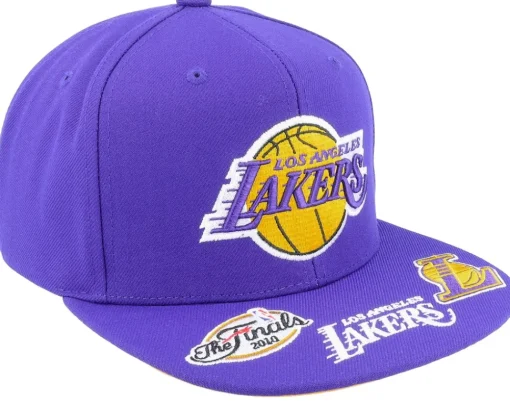 Snapback-Mitchell & Ness Los Angeles Lakers Front Face Purple Snapback -