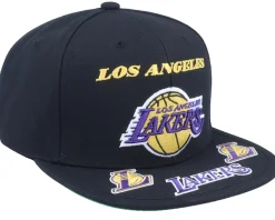 Snapback-Mitchell & Ness Los Angeles Lakers Front Loaded Black Snapback -