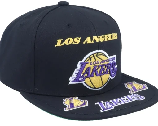 Snapback-Mitchell & Ness Los Angeles Lakers Front Loaded Black Snapback -