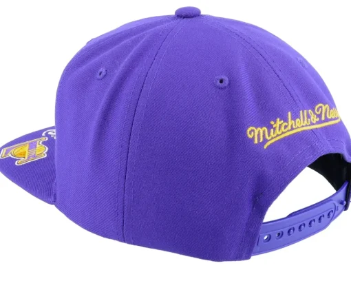Snapback-Mitchell & Ness Los Angeles Lakers Front Face Purple Snapback -