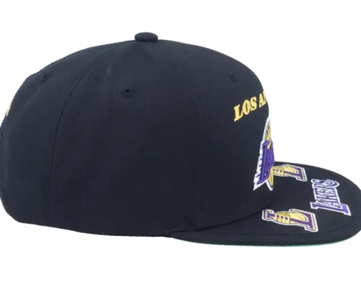 Snapback-Mitchell & Ness Los Angeles Lakers Front Loaded Black Snapback -