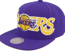 Snapback-Mitchell & Ness Los Angeles Lakers Full Frontal Purple Snapback -