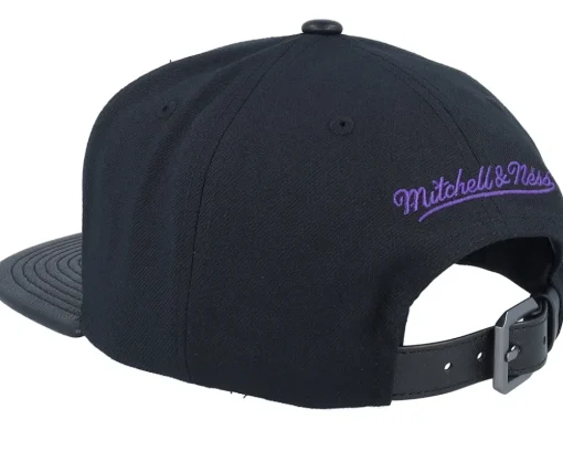Snapback-Mitchell & Ness Los Angeles Lakers Hwc /Pu Leather Strapback - Black