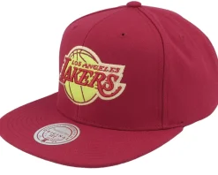 Best Mitchell & Ness Los Angeles Lakers Merlot Shine Maroon Snapback -