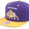 Snapback-Mitchell & Ness Los Angeles Lakers Monument Purple/Yellow Snapback -