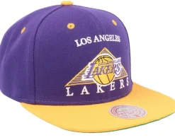 Snapback-Mitchell & Ness Los Angeles Lakers Monument Purple/Yellow Snapback -