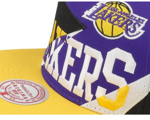Snapback-Mitchell & Ness Los Angeles Lakers Multiply /Purple Snapback - Black