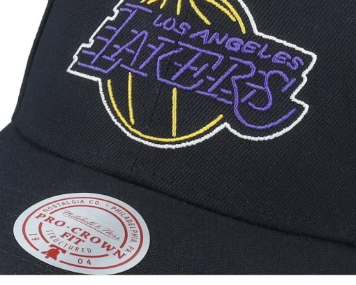 Adjustable-Mitchell & Ness Los Angeles Lakers Neon Logo Pro Adjustable - Black