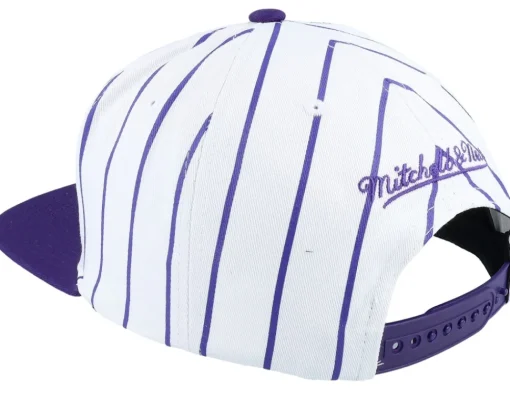 Snapback-Mitchell & Ness Los Angeles Lakers Retro Pinstripe /Purple Snapback - White