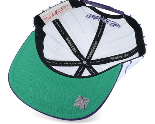 Snapback-Mitchell & Ness Los Angeles Lakers Retro Pinstripe /Purple Snapback - White