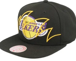 Best Mitchell & Ness Los Angeles Lakers Shark Bite Snapback - Black