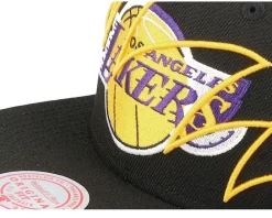 Best Mitchell & Ness Los Angeles Lakers Shark Bite Snapback - Black
