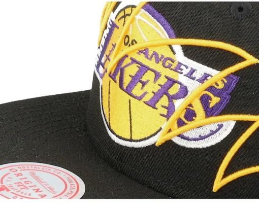 Best Mitchell & Ness Los Angeles Lakers Shark Bite Snapback - Black