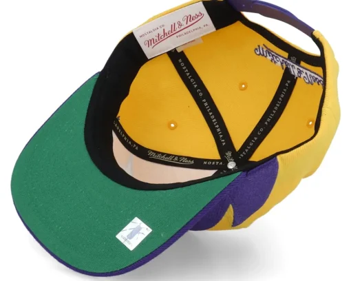 Snapback-Mitchell & Ness Los Angeles Lakers Sharktooth Yellow/Purple Snapback -