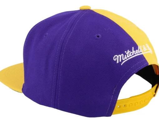 Best Mitchell & Ness Los Angeles Lakers Split Crown Snapback - Yellow