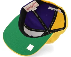 Best Mitchell & Ness Los Angeles Lakers Split Crown Snapback - Yellow