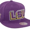 Snapback-Mitchell & Ness Louisiana State Tigers Core Side Snapback - Purple