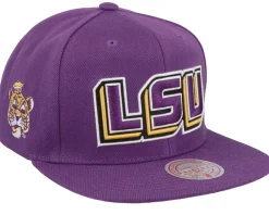Snapback-Mitchell & Ness Louisiana State Tigers Core Side Snapback - Purple