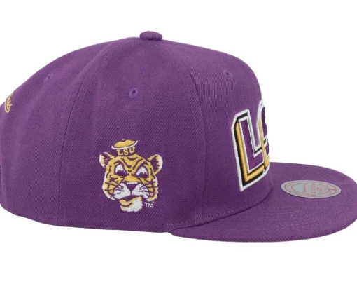 Snapback-Mitchell & Ness Louisiana State Tigers Core Side Snapback - Purple
