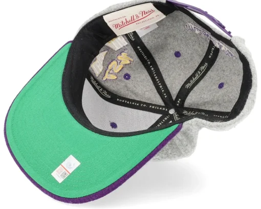 Best Mitchell & Ness Louisiana State Tigers Melton Patch /Purple Snapback - Grey