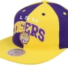 Snapback-Mitchell & Ness Louisiana State Tigers Pinwheel Of Fortune /Purple Snapback - Yellow