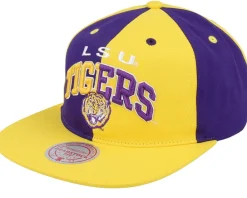 Snapback-Mitchell & Ness Louisiana State Tigers Pinwheel Of Fortune /Purple Snapback - Yellow