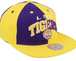 Snapback-Mitchell & Ness Louisiana State Tigers Pinwheel Of Fortune /Purple Snapback - Yellow