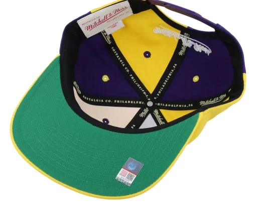 Snapback-Mitchell & Ness Louisiana State Tigers Pinwheel Of Fortune /Purple Snapback - Yellow