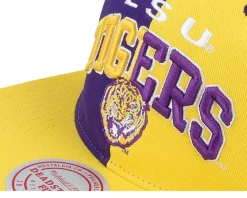 Snapback-Mitchell & Ness Louisiana State Tigers Pinwheel Of Fortune /Purple Snapback - Yellow