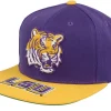 Snapback-Mitchell & Ness Louisiana State Univeristy Tigers Logo Bill Purple/Yellow Snapback -