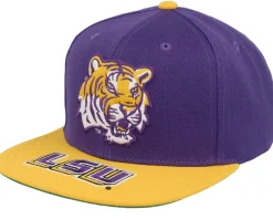 Snapback-Mitchell & Ness Louisiana State Univeristy Tigers Logo Bill Purple/Yellow Snapback -