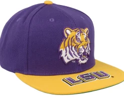Snapback-Mitchell & Ness Louisiana State Univeristy Tigers Logo Bill Purple/Yellow Snapback -