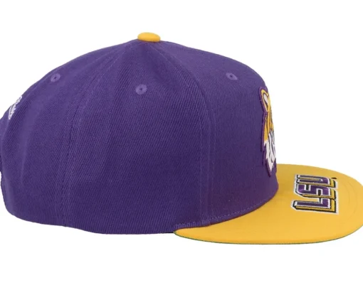 Snapback-Mitchell & Ness Louisiana State Univeristy Tigers Logo Bill Purple/Yellow Snapback -