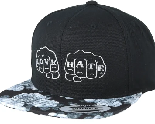 Sale Tattoo Collective Love And Hate Black/Grey Rose Snapback -