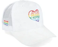 Trucker-Fair Love Freely Rainbow Logo Velvet White Trucker -