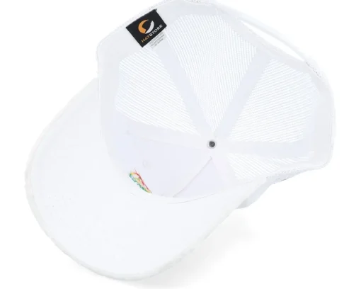 Trucker-Fair Love Freely Rainbow Logo Velvet White Trucker -