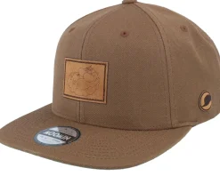Snapback-Moomin Lovers Engraved Patch Tan Snapback - Brown