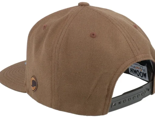 Snapback-Moomin Lovers Engraved Patch Tan Snapback - Brown