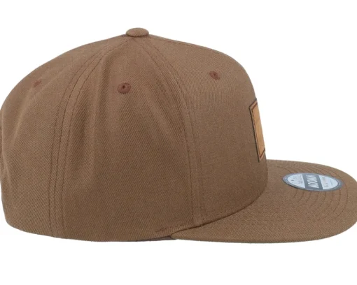 Snapback-Moomin Lovers Engraved Patch Tan Snapback - Brown