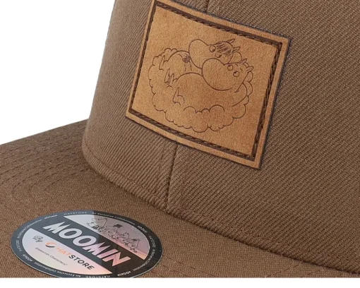Snapback-Moomin Lovers Engraved Patch Tan Snapback - Brown