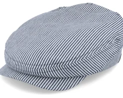 Flat Caps-CTH Ericson Lucas Candy Stripe Indigo Flat Cap -