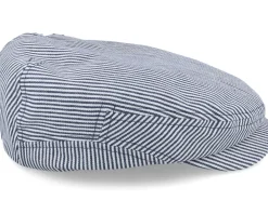 Flat Caps-CTH Ericson Lucas Candy Stripe Indigo Flat Cap -