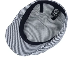 Flat Caps-CTH Ericson Lucas Candy Stripe Indigo Flat Cap -